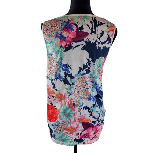 UNBRANDED Women's Floral Top Small Summer Cotton Polyester Lightweight - Picture 2 of 5